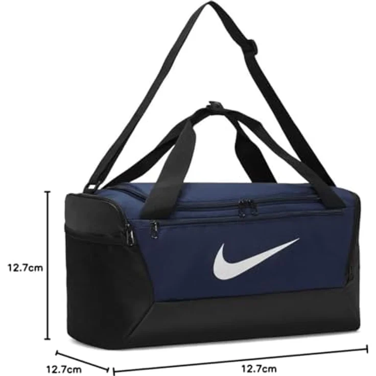 Nike Sporttasche NK BRSLA S DUFF - 9.5 (41L), Schwarz, belüftetes Seitenfach, verstellbarer Schulterträger – Bild 7