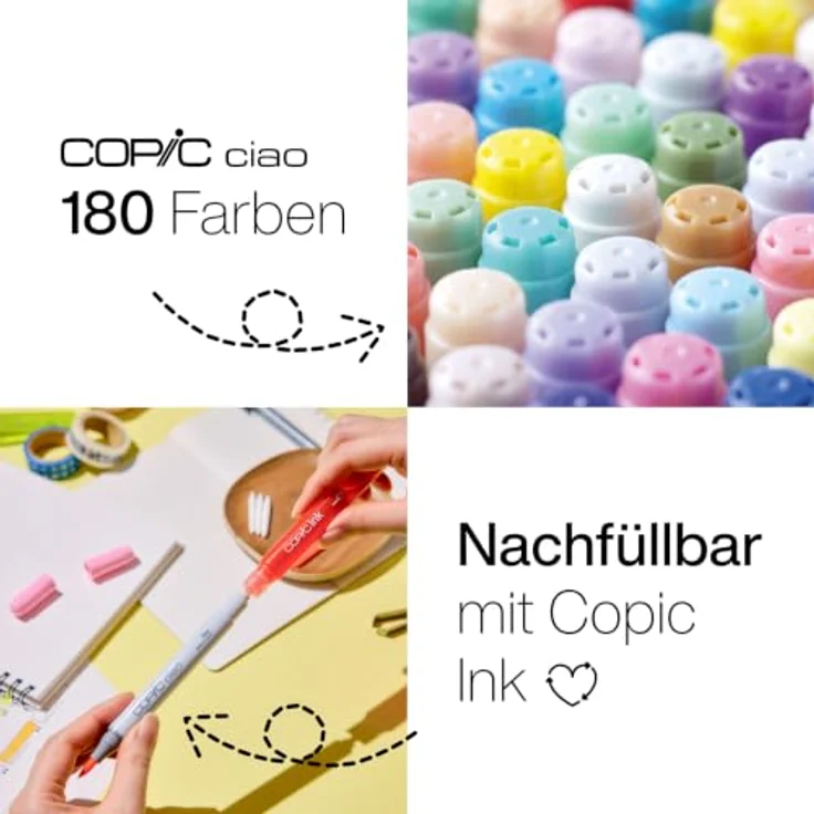 COPIC® Ciao E00 Layoutmarker, beige, nachfüllbar, mit Pinsel- und Keilspitze, geruchsarm – Bild 3
