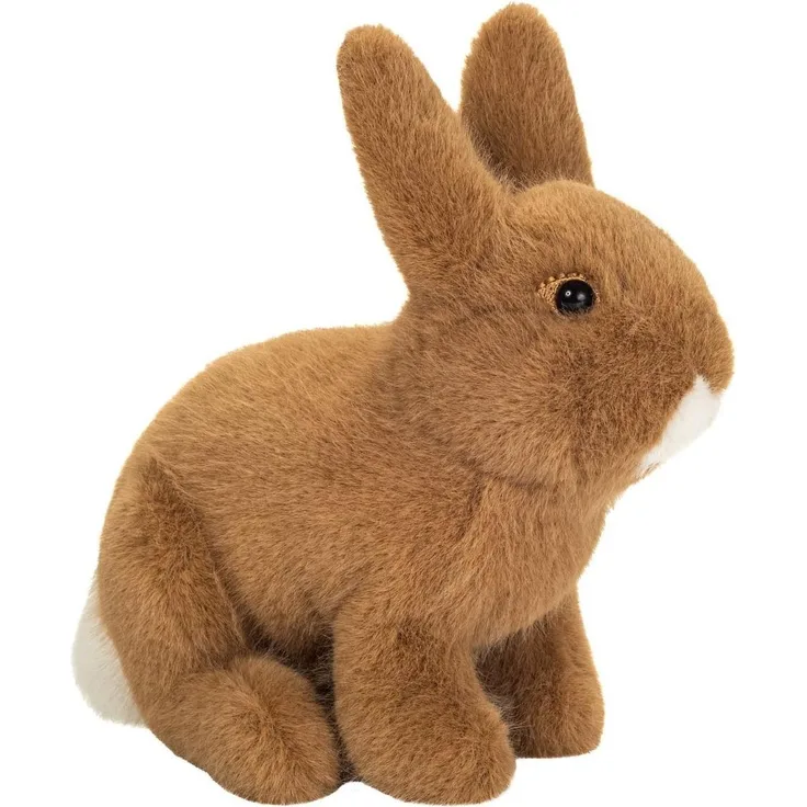 Teddy-Hermann Hase braun sitzend, 20 cm Plüschtier aus weichem Plüsch mit lebendigem Ausdruck