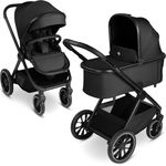 circle by ABC Design Kombi-Kinderwagen S Three, 2 in 1 bis 22 kg mit Babywanne, Sportsitz, Teleskopschieber & Adapter - Black, inkl. Gratis Mobilitätsgarantie