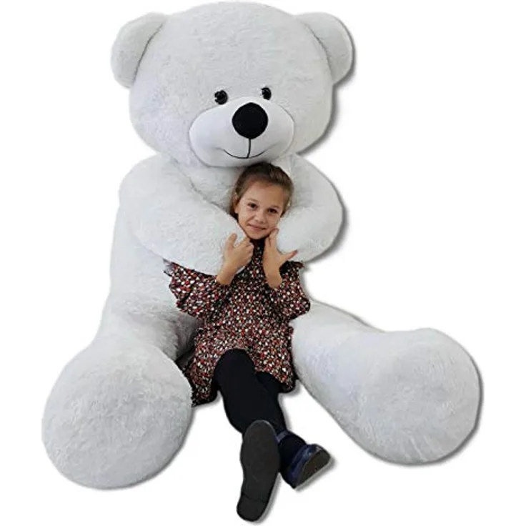 Odolplusz Teddybär 220cm GIGANT Groß Teddy Bear Plüschbär Stofftier Kuscheltier Plüschtier XXL, Weiss