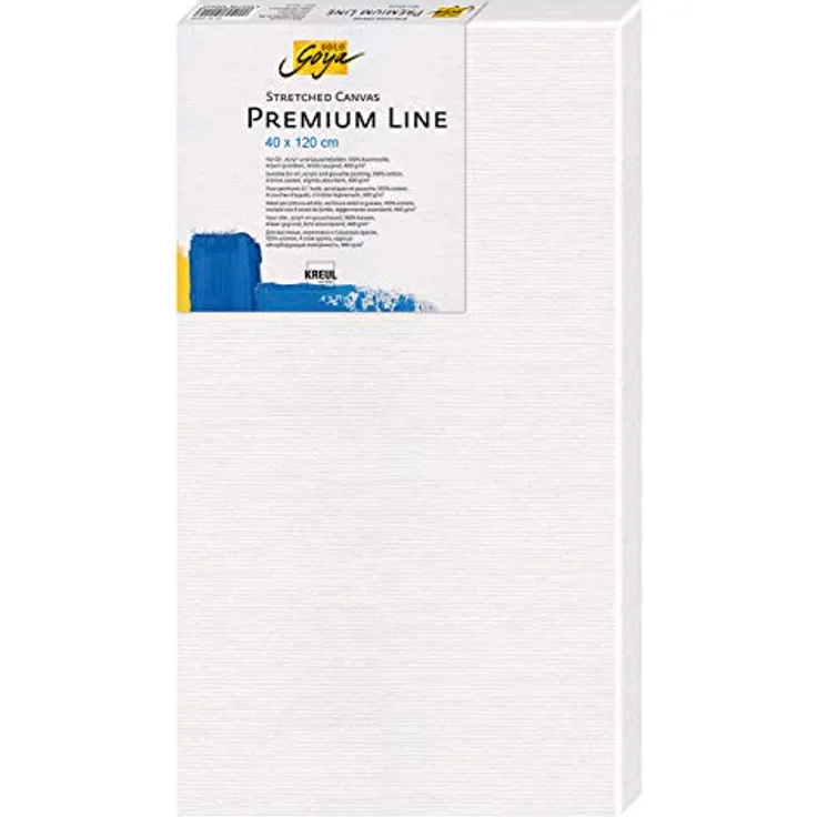 KREUL 5040120 - Solo Goya Stretched Canvas Premium Line, Keilrahmen 40 x 120 cm in Premiumqualität, Leinwand aus Baumwolle 4 fach grundiert, ideal für Öl-, Acryl- und Gouachefarben