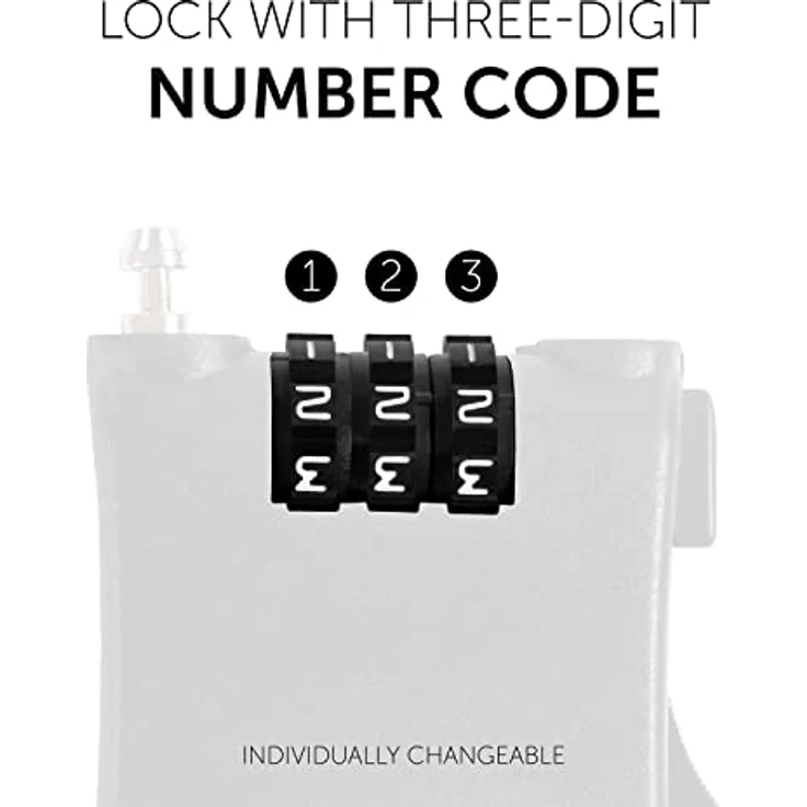 Hauck Lock Me 2 - Kinderwagen Schloss, Schwarz, Zahlenkombinationsschloss, 55 cm Stahlseil mit Aufrollautomatik – Bild 5