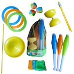 alldoro 60130 Jonglier-Set im Rucksack, 16-teiliges Jonglierspiel mit Diabolo für Kinder ab 3 Jahren, transportabel und vielseitig