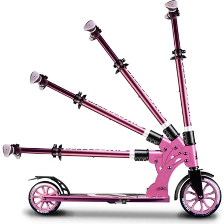 Six Degrees Aluminium Scooter Junior 180 mm - Faltbar, Fußbremse, Rosa/Schwarz – Bild 5