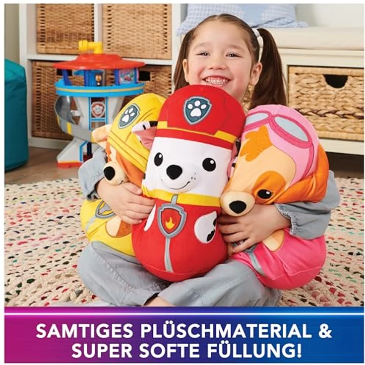 GUND PAW Patrol Trend Squishy Marshall, 30 cm - hochwertiges Plüschtier zur beliebten TV-Serie und Kuschelkissen in einem, Geschenk für Kinder ab 1 Jahr – Bild 4
