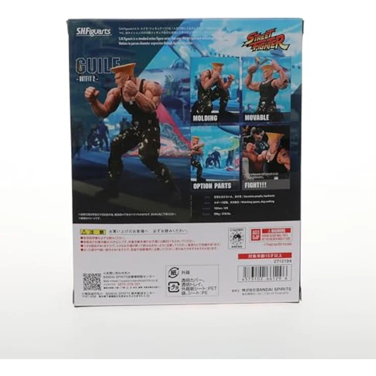 TAMASHII NATIONS Street Fighter Guile - Outfit 2, S.H.Figuarts Actionfigur mit zwei optionalen Ausdrücken und Sonic Boom-Effekt-Set – Bild 4