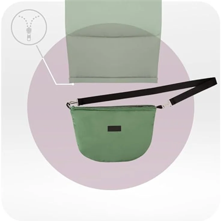 MoMi Fußsack 2 in 1, Kinderwagen- und Autositz-Fußsack, wasserabweisend, mit Kapuze und Fellbesatz, abnehmbares Fußteil, in beige, schwarz oder grün – Bild 5