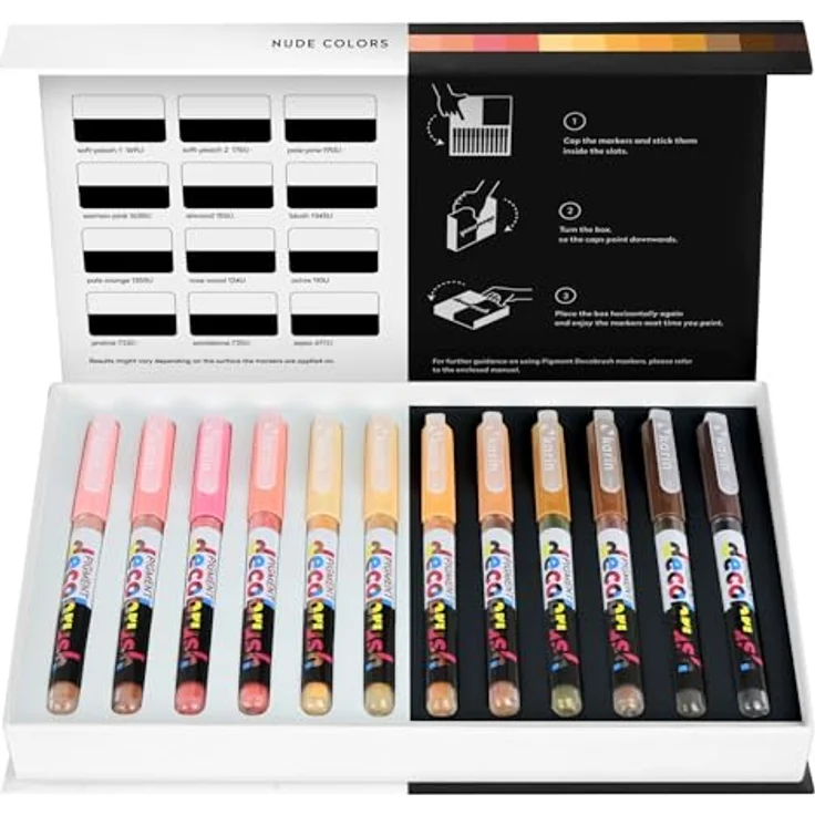 Karin KAR29C4 Pigment Decobrush, Acryl-Wasserfarben in Nude Colors, flexible Spitze, lichtecht und permanent – Bild 1