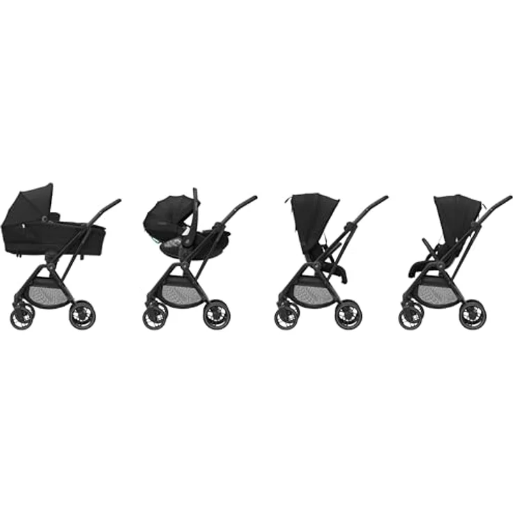 Maxi-Cosi Leona² Kinderwagen, federleichter und superkompakter Buggy, umdrehbarer Sitz, einhändig zusammenklappbar, 3 Liegepositionen, Twillic Black – Bild 2