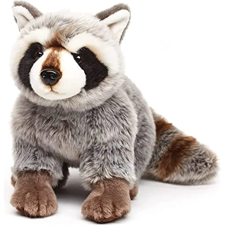 Uni-Toys - Waschbär, sitzend - 25 cm (Länge) - Plüsch-Bär, Waldtier - Plüschtier, Kuscheltier – Bild 2