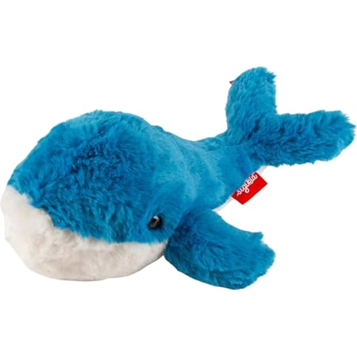 Sigikid Flauscherie Wal, Plüschtier aus schmuseweichem Plüsch, 42 cm, blau, waschbar bei 30°C, empfohlen für 1-8 Jahre – Bild 1