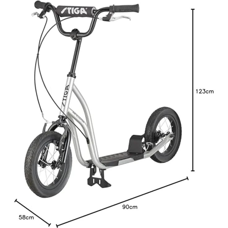 STIGA Air Scooter ST 12" Roller Silber/Schwarz, mit wartungsfreien Vollgummireifen und Handbremse – Bild 5