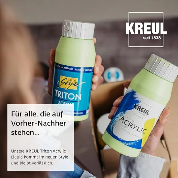 KREUL Triton Acrylic Liquid Rosé 750 ml, Hochwertige Künstler-Acrylfarbe in Studienqualität, leicht fließend, tiefmatt auftrocknend – Bild 2