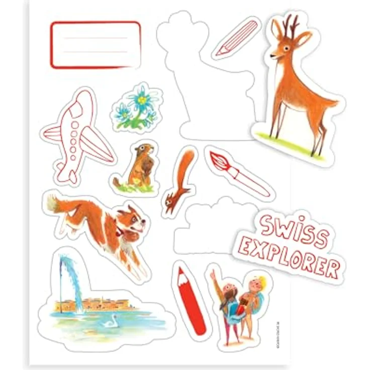 Caran d'Ache Swisscolor Travel Kit, Set mit Metallkoffer, 12 Farbstiften, 10 Pastellkreiden, Aquarellpinsel und 12 Ausmal-Postkarten – Bild 6