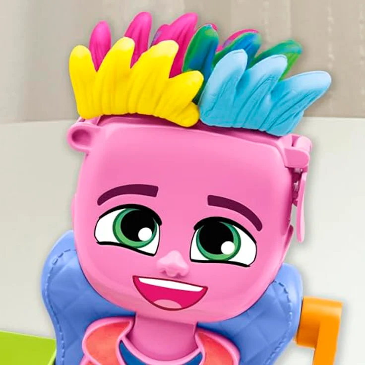 Play-Doh Friseursalon Pastryoline F8807, Kreativset mit 6 Tuben Knetmasse (3 Zweifarben) und Friseurzubehör – Bild 9