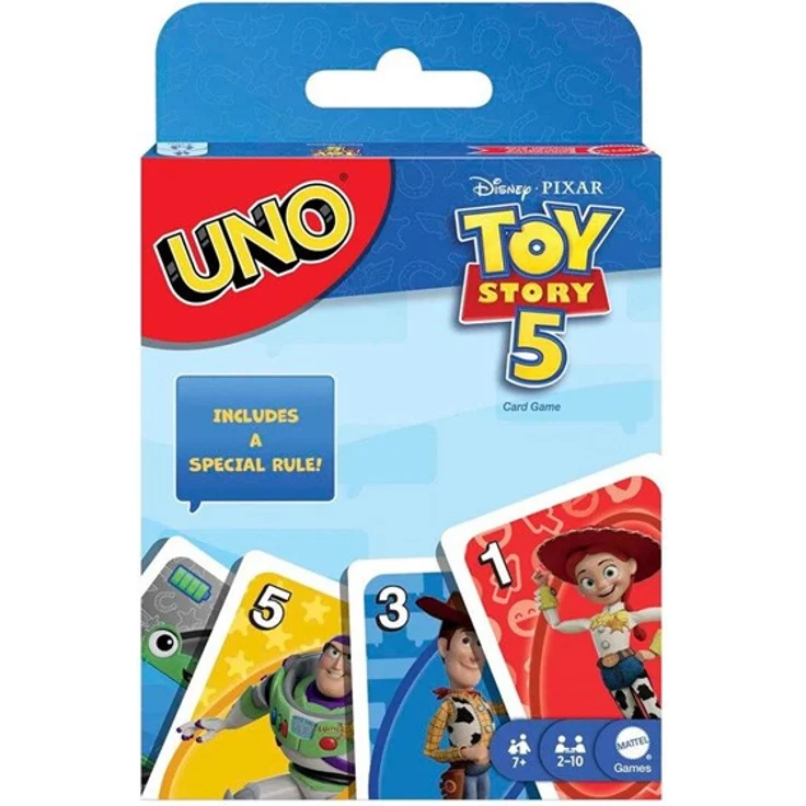 UNO Toy Story 5, Kartenspiel mit Charakterillustrationen und „Fully Charged“-Regel für abenteuerliche Spieltwists, ab 7 Jahren – Bild 7