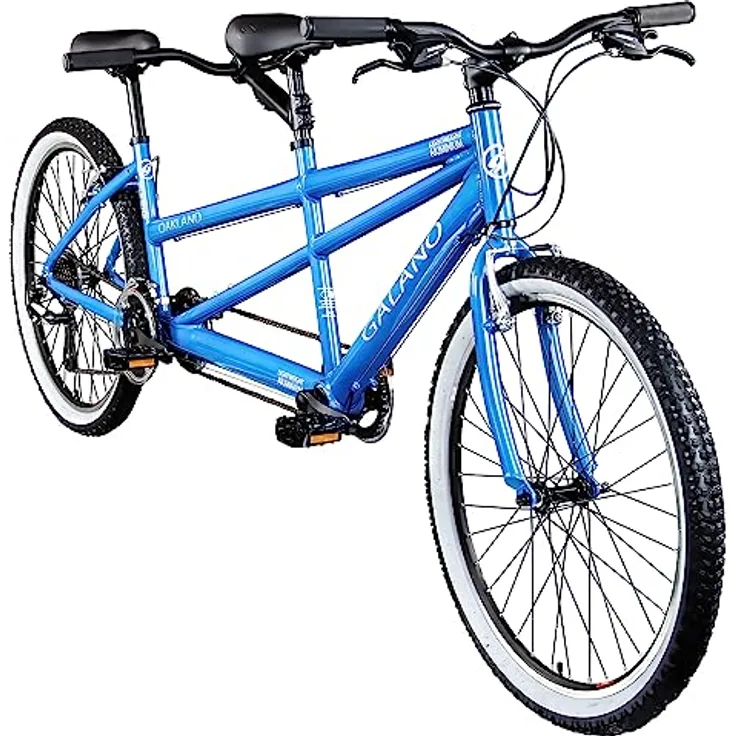 Galano Tandem Fahrrad 2 Personen Mountainbike 21 Gang Schaltung ab 145 cm Hardtail MTB Damen und Herren 26 Zoll mit Alurahmen Oakland (blau, 43/38 cm)