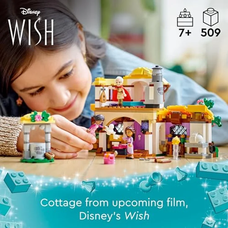 LEGO 43231 Disney Wish Ashas Häuschen Set, öffnendes Spielzeug-Puppenhaus aus dem Wish-Film mit Asha, Sakina und Sabino-Mini-Puppen und Star-Figur, Kinder, Mädchen und Jungen – Bild 2
