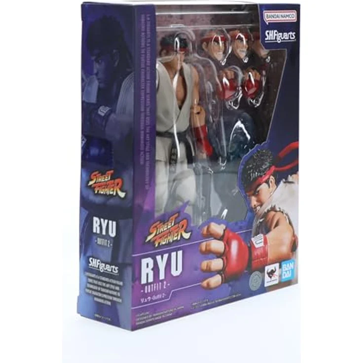 TAMASHII NATIONS S.H.Figuarts Actionfigur, Street Fighter Ryu - Outfit 2 (Classic Outfit), ca. 15 cm, inkl. Hadoken-Effekt-Set und optionale Ausdrücke – Bild 3