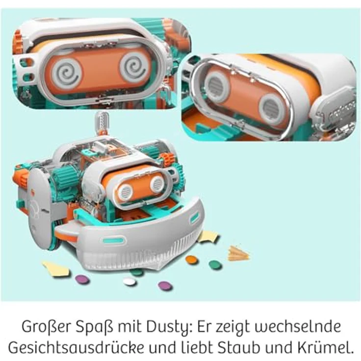 KOSMOS 621322 Dusty, Staubsaugerroboter für Kinder mit mechanischen Sensoren, Experimentierkasten ab 8 Jahre – Bild 3