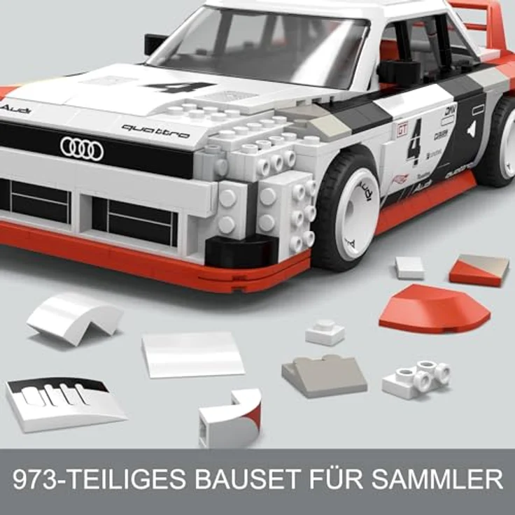 MEGA Audi 90 Quattro IMSA GTO, Zusammenbaubares Die-Cast-Modell mit 973 Teilen, Set für Sammler, rot, HRY20 – Bild 3