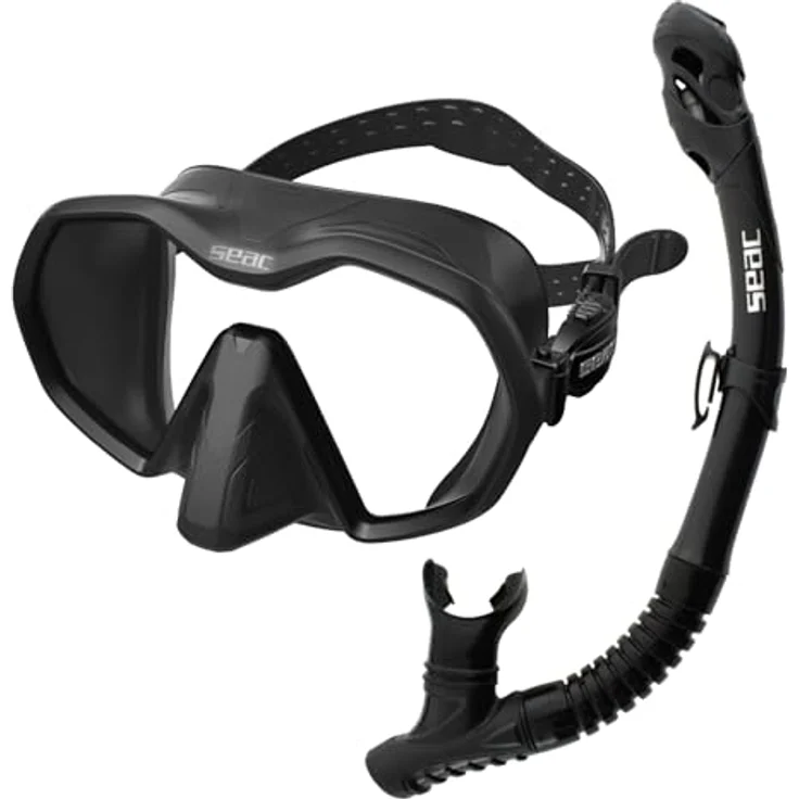 SEAC Set Bis Icona Dry, Rahmenlose Maske und Schnorchel mit Dry Top System, 100% Made in Italy, in verschiedenen Farben erhältlich – Bild 1