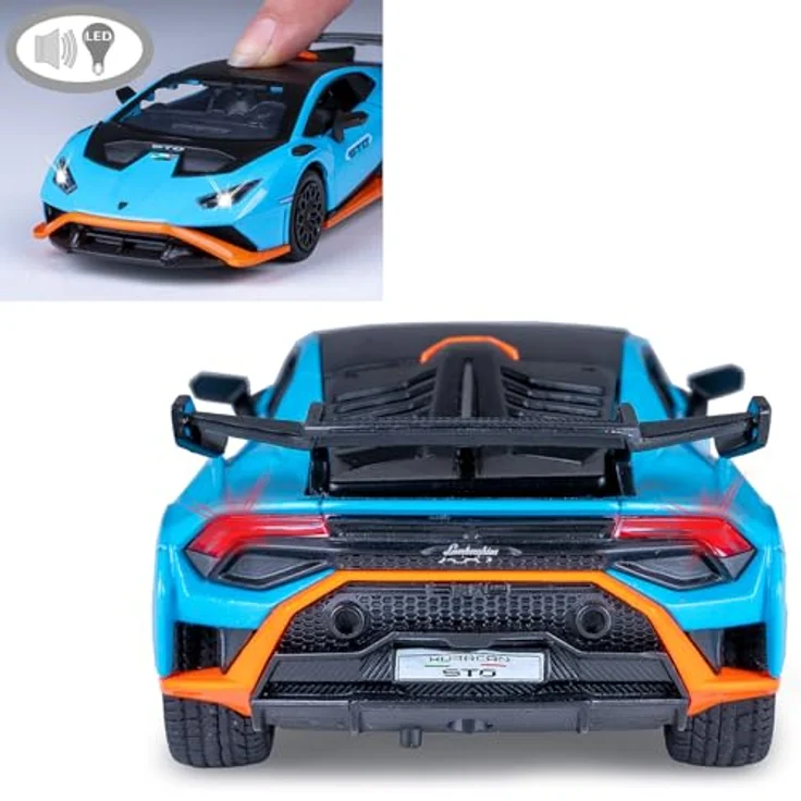 JAMARA 402616 Lamborghini Huracán STO Diecast 1:32, Modellauto mit LED-Licht, manuell öffnenden Türen und Rückzugmotor, Geschenkidee für Kinder – Bild 5