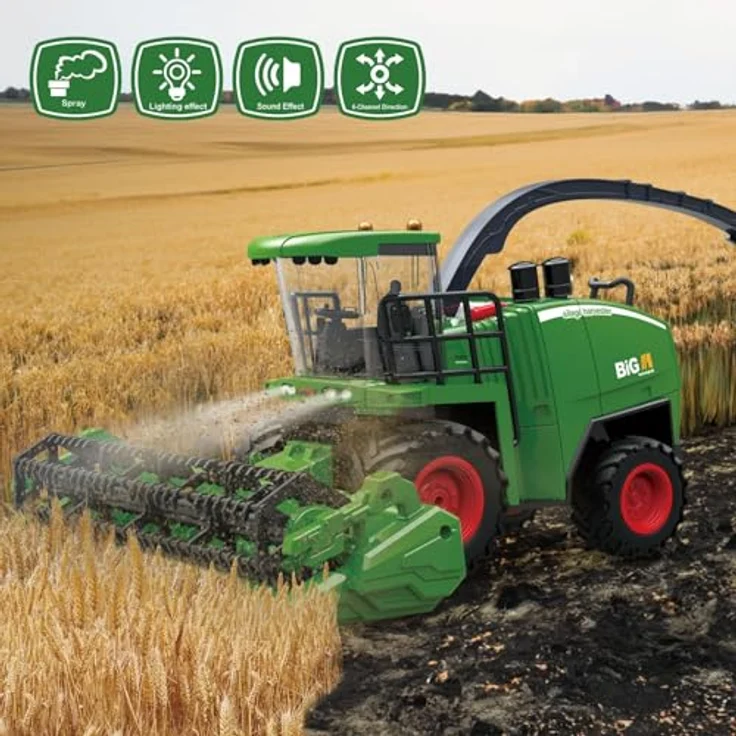 COIL Ferngesteuerter Traktor ab 3 Jahre für Kinder - Bauernhofspielzeug mit LED-Licht und Sound, Wassersprüh-Funktion, Langlebiges ABS-Material, TPE-Anti-Rutsch-Reifen – Bild 5