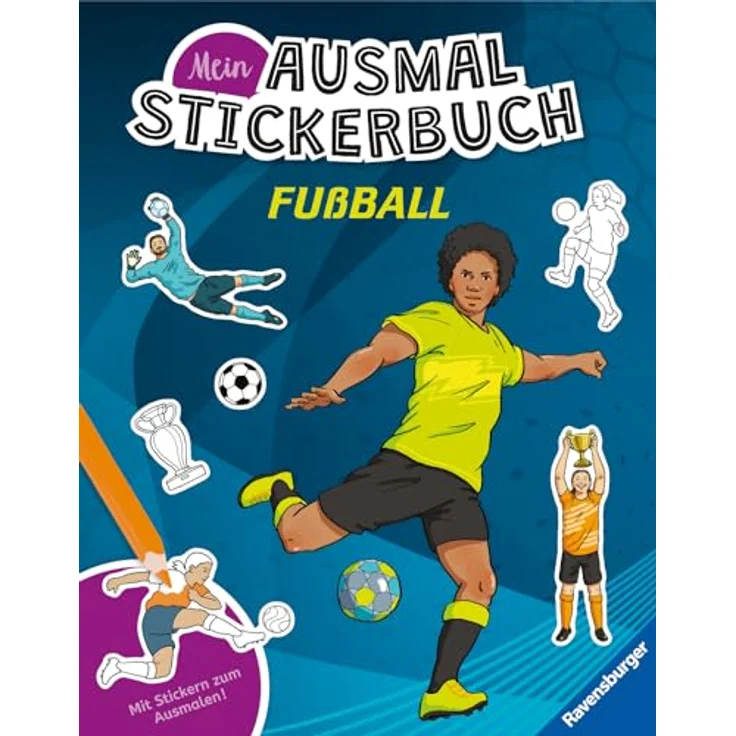 Ravensburger Verlag GmbH Sticker Mein Ausmalstickerbuch - Fußball, über 300 ausmalbare Fußball-Sticker, kreatives Malen und Stickern für Kinder – Bild 3