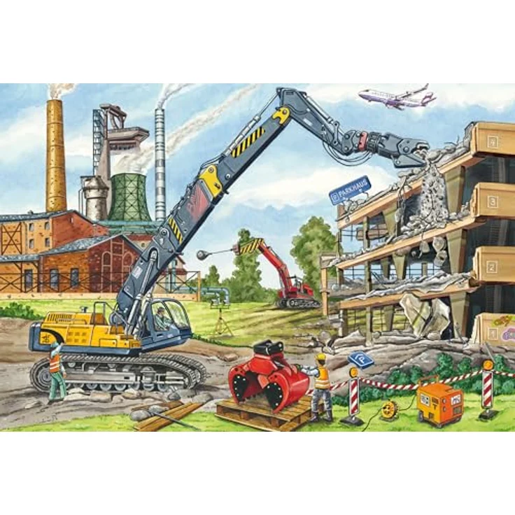 Schmidt Spiele 56520 Meine liebsten Baustellenfahrzeuge Kinderpuzzle, 3x48 Teile, Mehrfarbig – Bild 3
