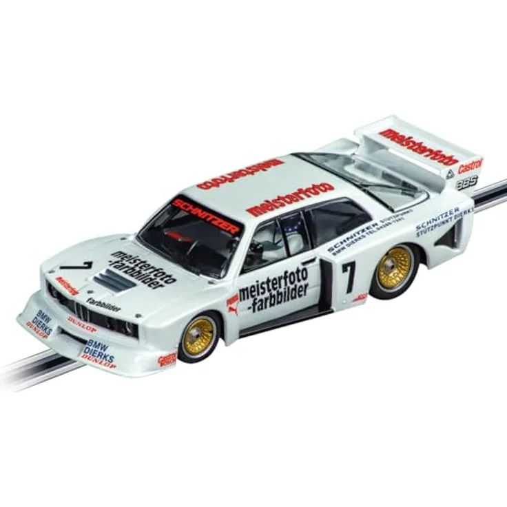 Carrera Evolution BMW 320 Turbo Flachbau "Team Schnitzer, No.7", Slotcar mit Front- und Rücklicht, digitale Nachrüstungsmöglichkeit, für Rennbahnen, ab 8 Jahren