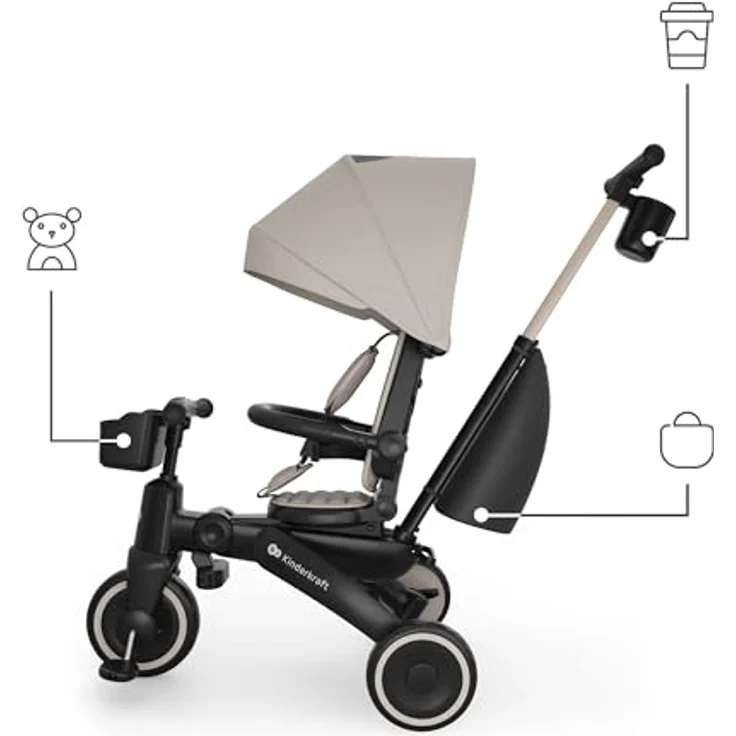 Kinderkraft Dreirad Jazz 3, 6-in-1 mit verstellbarem Sitz und wasserdichtem Sonnenschutz, geeignet von 9 Monaten bis 5 Jahren – Bild 13