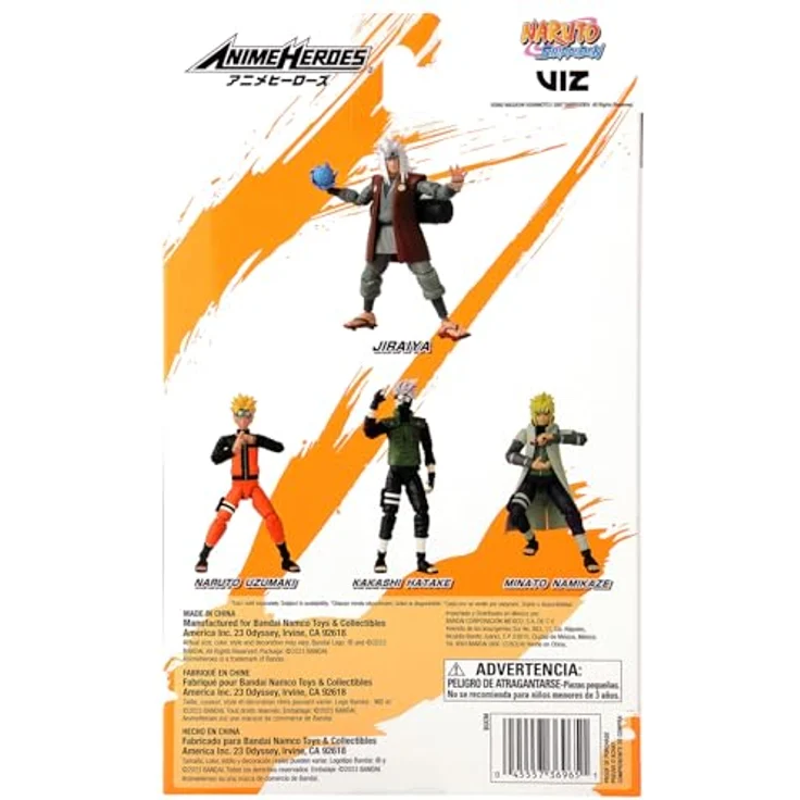 Bandai Anime Heroes Naruto Shippuden, Gelenkige Jiraya-Figur 17 cm mit 16 Artikulationspunkten, Spielzeug für Kinder ab 4 Jahren, Offizielle Lizenz – Bild 3