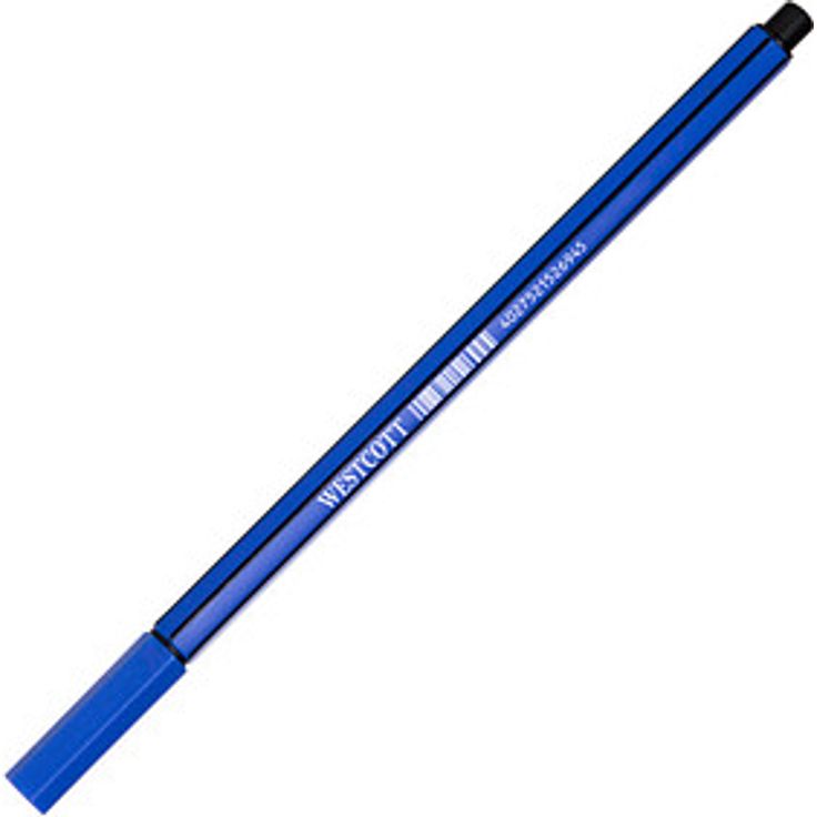 WESTCOTT STORYLINER Fineliner, blauer Stift mit 0,4 mm Spitzenbreite und wasserbasierter Tinte, 1 Stück