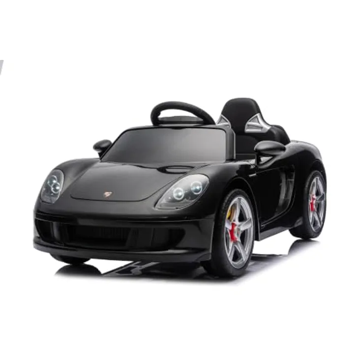 Sun Baby Porsche Carrera GT, Elektro Kinderfahrzeug mit 12V Akku, MP3, Fernbedienung und Sicherheitsgurten, schwarz