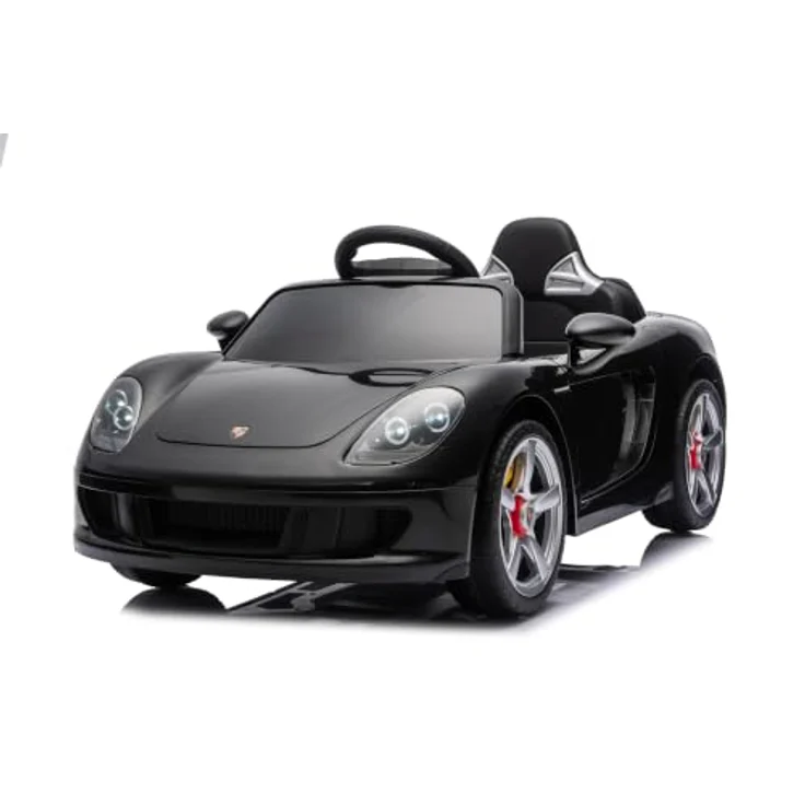 Sun Baby Porsche Carrera GT, Elektro Kinderfahrzeug mit 12V Akku, MP3, Fernbedienung und Sicherheitsgurten, schwarz – Bild 1