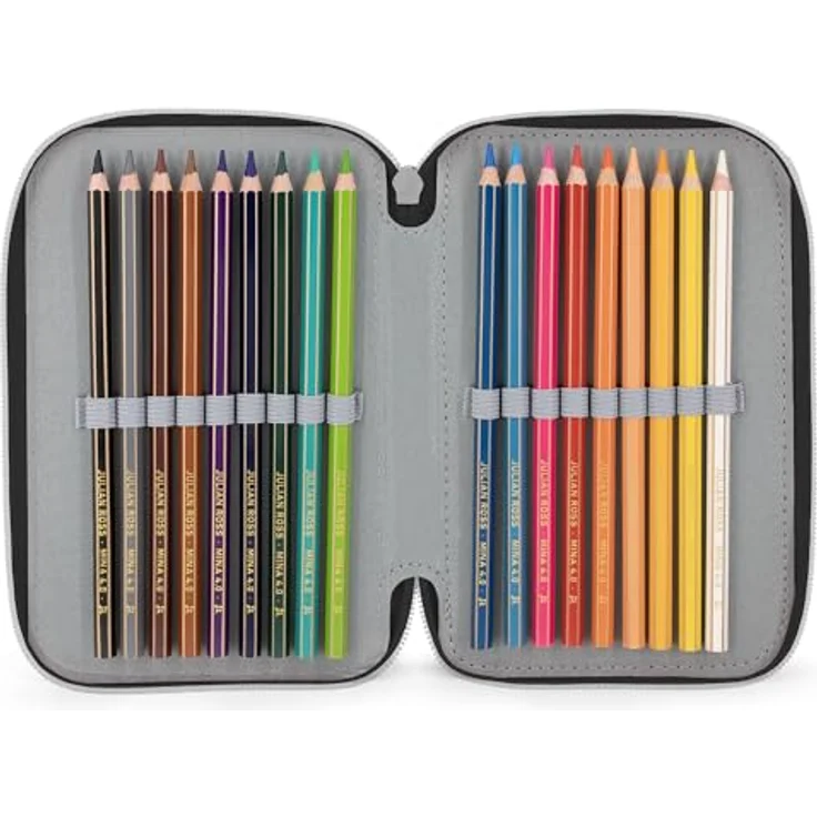 Clondo 3-Fach Federmäppchen für Jungen, gefüllt mit 46 Teilen – inkl. radierbarer Gelstifte, Filz- und Buntstifte, ideal für Schule & Geschenke, Star Wars Design – Bild 3