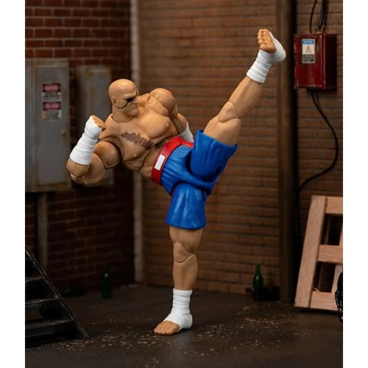 Jada Toys Street Fighter Figur Sagat, 19 cm bewegliche Actionfigur mit alternativem Kopf, Händen und Zubehör, ab 13 Jahre – Bild 5
