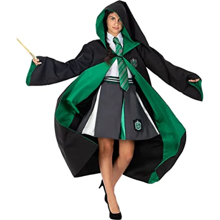 Funidelia Slytherin Umhang Diamond Edition für Herren und Damen - Größe L, Schwarz, 100% Polyester, offizielle Harry Potter Lizenz – Bild 5