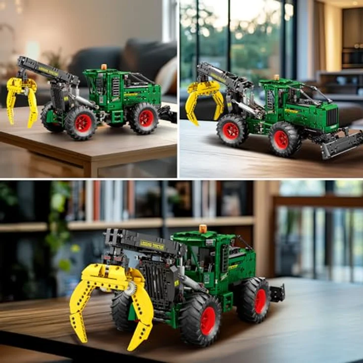 Reobrix 22027 Baufahrzeug-Modellbausatz, Technic-Traktor mit 6 Motoren und Fernbedienung, ab 14 Jahren, grünes Design – Bild 5