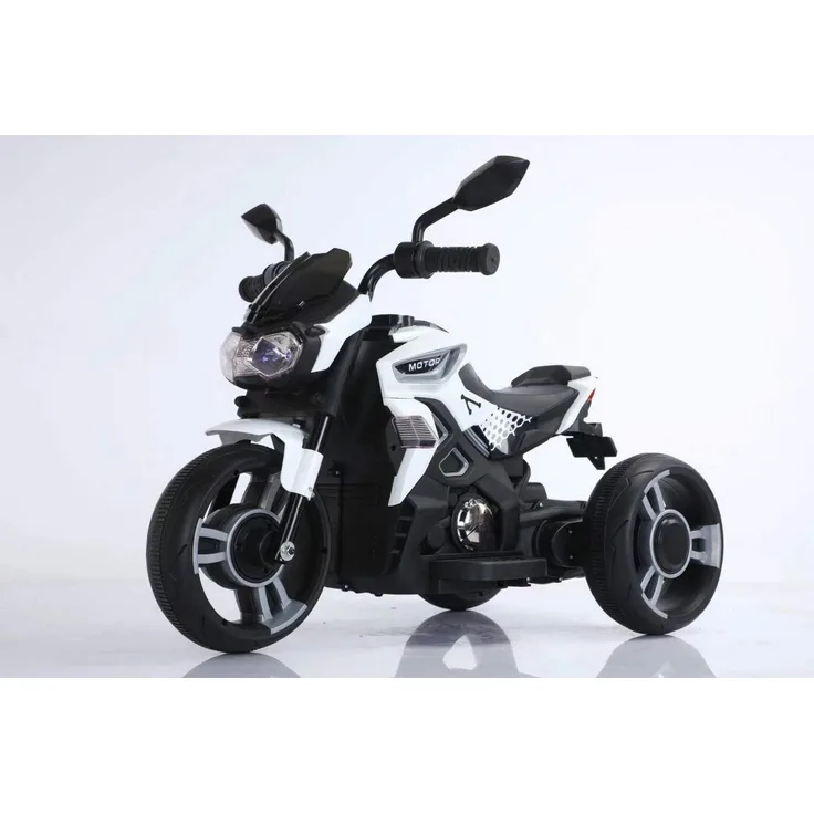 BoGi Elektro-Kindermotorrad 3-Rad mit Musik und Licht – 6V Elektrofahrzeug in Grau, stabil und ideal für Kinder ab 2 Jahren