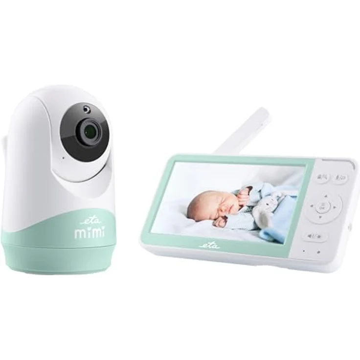 eta Video-Babyphone ETA Mimi, Babyphone-Kamera mit 300m Reichweite, Infrarot-Nachtmodus und 8 Schlafliedern – Bild 1