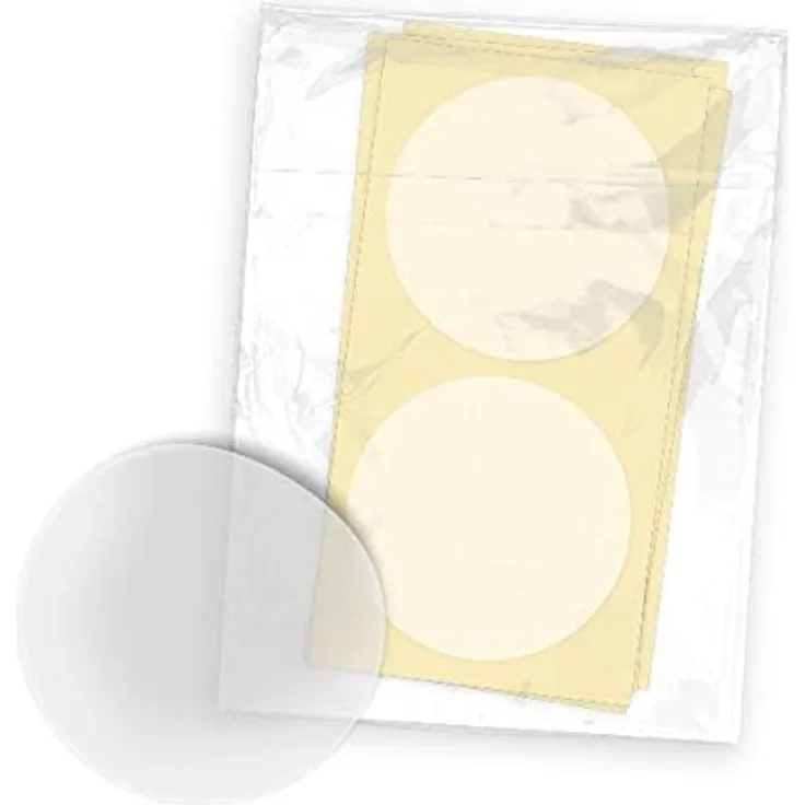 itenga 50x Sicherheitsetiketten Siegel Etiketten, rund transparent, 4cm, selbstklebend, vorgestanzt