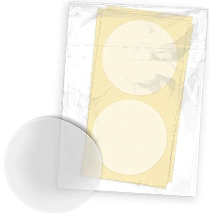 itenga 50x Sicherheitsetiketten Siegel Etiketten, rund transparent, 4cm, selbstklebend, vorgestanzt – Bild 1