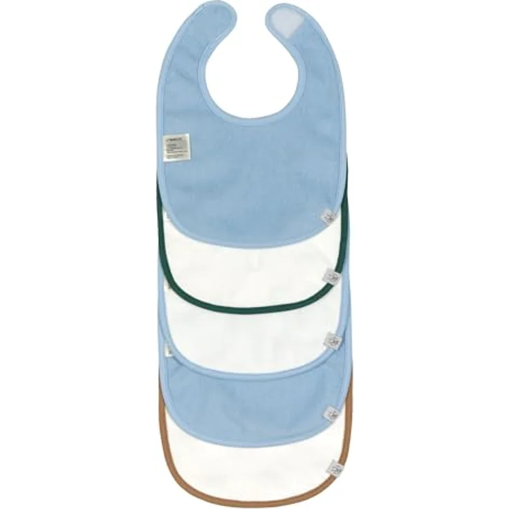LÄSSIG Baby Kleinkind Lätzchen Set (5 St.) Klettverschluss Baumwolle wasserdicht/ Value Pack Bib Happy Rascals Smile – Bild 2