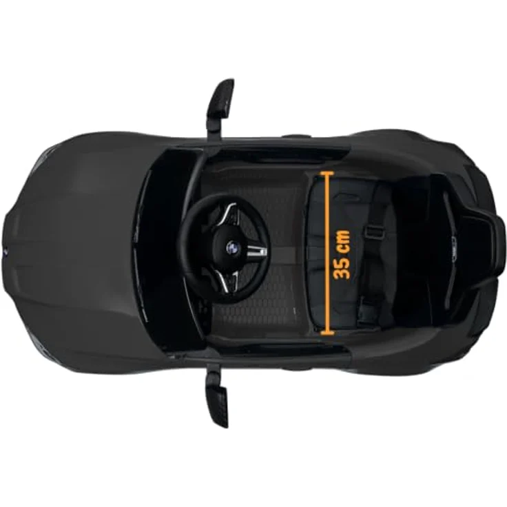 Vrooomy Kinder Elektroauto BMW M4 Competition, 12V, schwarz, mit Fernbedienung, für 1 bis 5 Jahre, MP3-Player, Sicherheitsgurt, EVA-Gummireifen, 2 Motoren – Bild 3