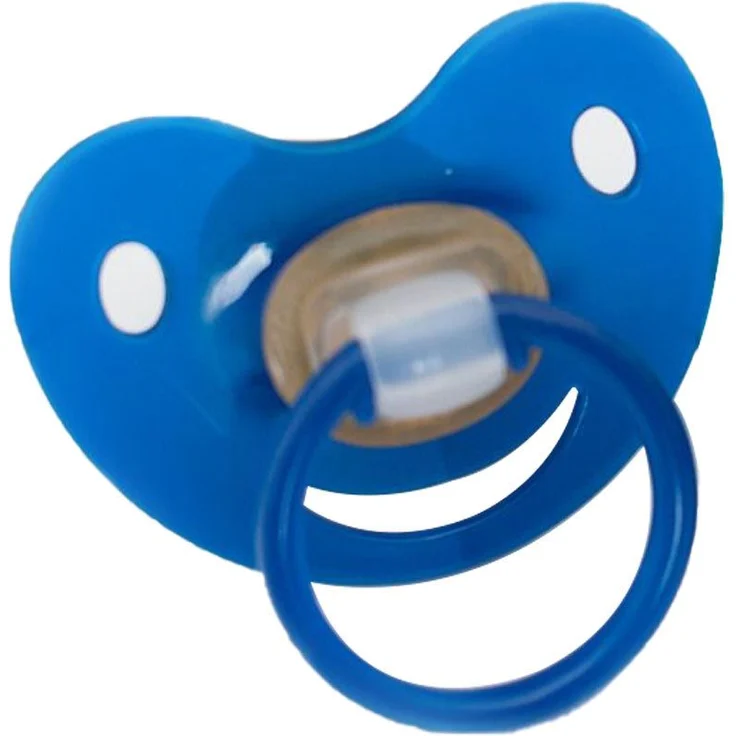 Baby-Frank Beruhigungssauger Kirsche, 2er Pack für 0-6 Monate, blau, fördert Kiefer- und Gaumenentwicklung – Bild 1