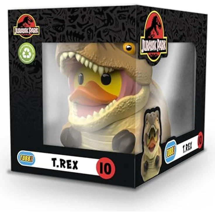 TUBBZ T-Rex Box-Ausgabe Sammler-Vinyl-Gummiente Figur - Offizielles Jurassic World Rebirth Merchandise, 9 cm groß, Display-Box mit Grafik – Bild 2