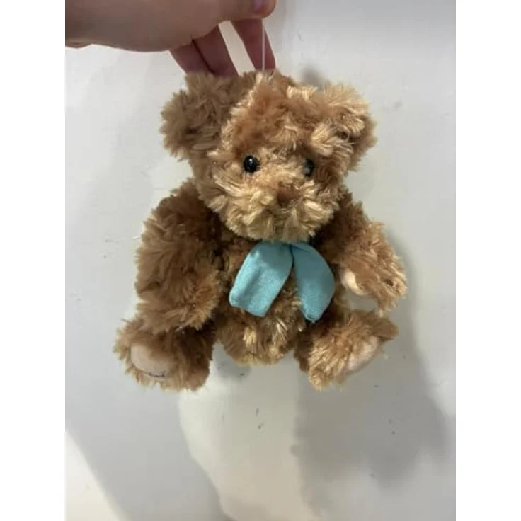 Bukowski Teddybär Ludwig, braun mit blauer Schleife, 25 cm, kuschelweicher Plüsch, handwaschbar bis 30°C – Bild 2